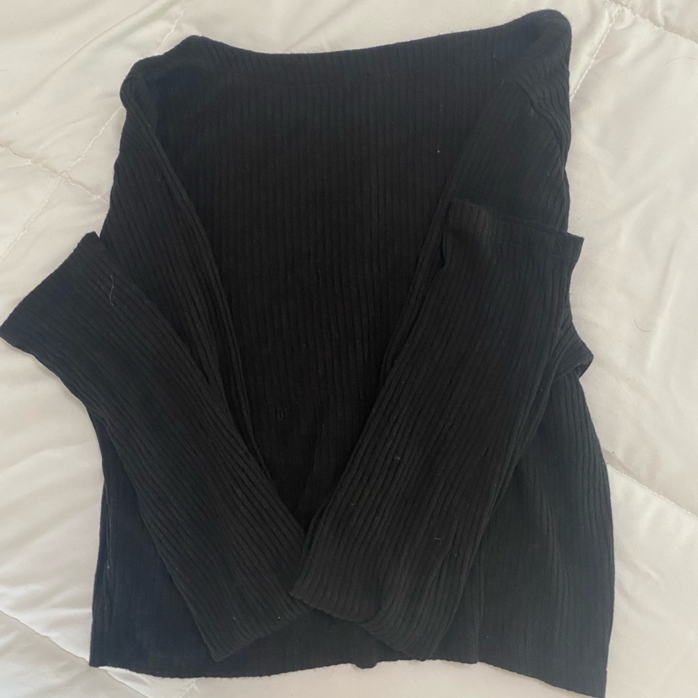 Wilfred Black Ribbed Knit Sweater - Picture 3 of 3